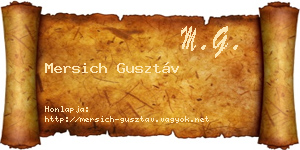 Mersich Gusztáv névjegykártya